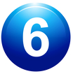 6 on blue background