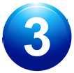 3 on blue background